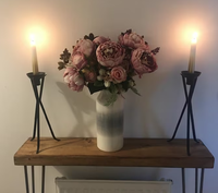 Table console étroite rustique à succès avec pieds en forme de chevilles, table de couloir en bois au caractère distinctif, table murale, étagère de radiateur en bois