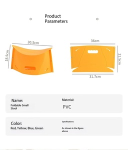 <span class=keywords><strong>Tabouret</strong></span> pliable, chaise portable, légère, pliable, pour le camping, la randonnée, en plastique, utilisable comme sac de rangement pour la pêche, les excursions, les barbecues - Product Image 5