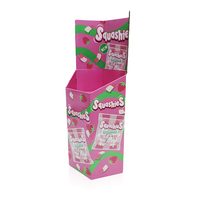 Corbeille de présentation pliable et portable en carton ondulé rose, écologique et robuste, pour snacks, bonbons et friandises