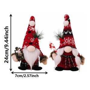 Faceless ánh sáng lên Gnomes sang trọng bức tượng búp bê Xmas đồ trang trí dệt kim cong hat Nạng lùn cổ điển Giáng sinh bên trang trí nội thất - Product Image 5