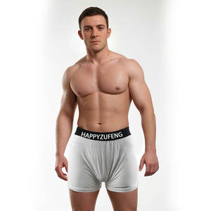 Happyzufeng Sous-vêtements pour hommes extra larges et épais, personnalisés, 95% coton biologique, <span class=keywords><strong>boxer</strong></span> respirant en tissu tricoté, motif imprimé - Product Image 1