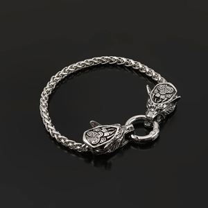 <b>Viking</b> Retro Wolf Head Men's Charm <b>Bracelet</b> Alloy Gold Plated Fashion Trendy Versatile Nordic Norwegian Anniversary - Product Image 4