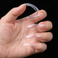 TSZS 500 pièces/sac demi-couverture faux ongles carré C courbe faux ongles en gros clair naturel ongles artificiels carré ongles conseils