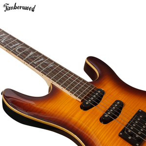 Guitar điện 24 phím đàn ngọn lửa phong hàng đầu mà không cần <span class=keywords><strong>Pickguard</strong></span> S-S-H pickups cao cấp tùy chỉnh Guitar Điện giá nhà máy - Product Image 5