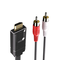Câble convertisseur audio analogique HDMI ARC vers 2RCA Cinch L/R, connecteur plaqué or, extracteur audio ARC pour amplificateur TV, barre de son