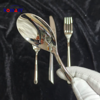Ensemble de couverts en acier inoxydable 304 plaqué or PVD, 24 pièces, finition miroir, pour hôtel, restaurant, banquet