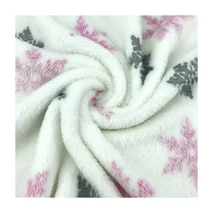 Mould King — tissu molletonné de luxe Super doux, vente en gros, motif de flocons de neige, coupe à fleurs 100% Polyester