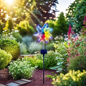 Plástico projetado Lawn Solar <span class=keywords><strong>Windmill</strong></span> luz jardim ornamento decoração levou luzes para exterior