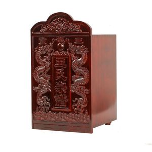 Solid Wood Genealogy Box 520Mm Height Engraved Dragon Design <b>Standing</b> Storage For Family Tree <b>Records</b> - Product Image 4