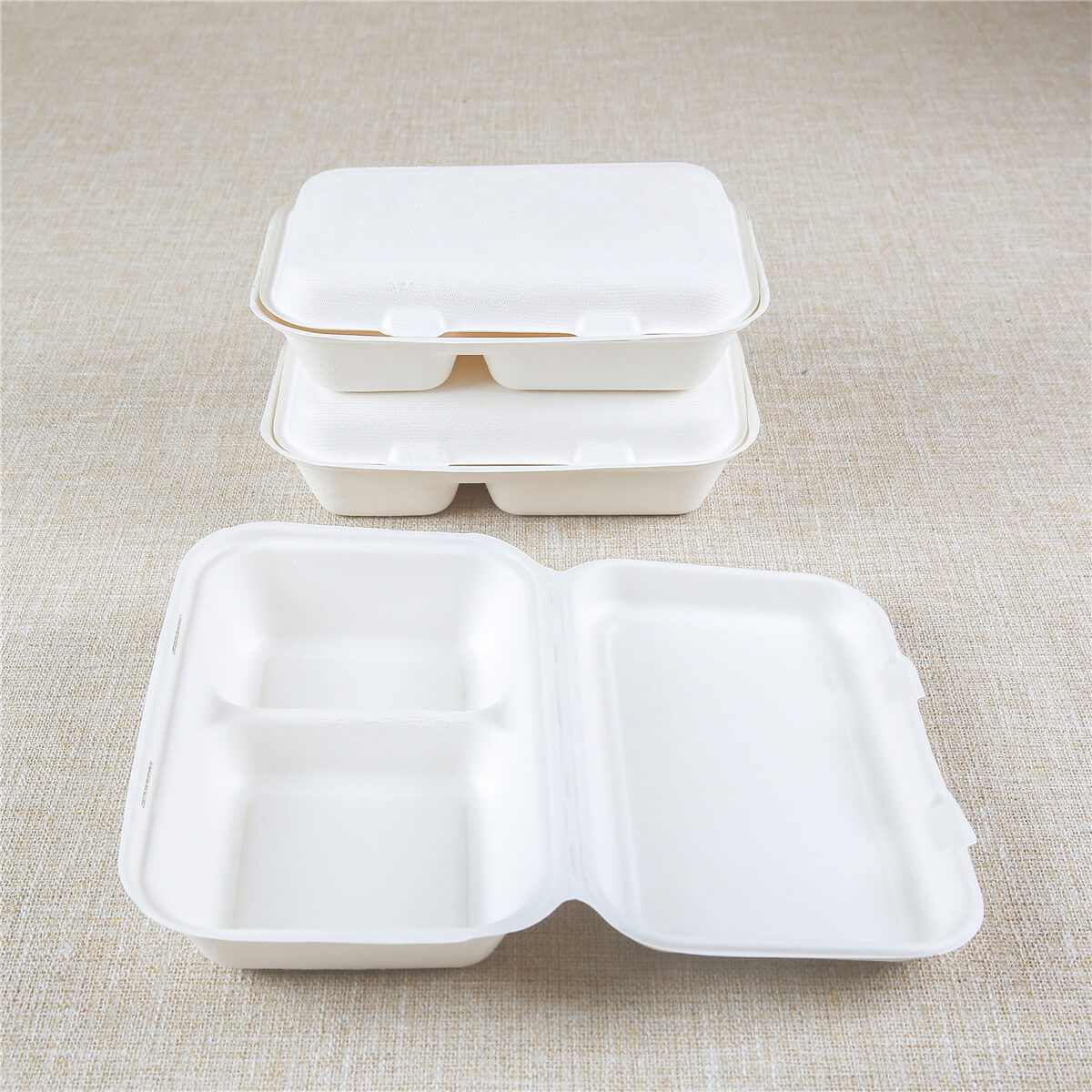 Biodegradable disposable food clamshell/3 5 compartments food box/tray
