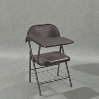 Chaise d'étudiant moderne avec tablette d'écriture pliable, table d'étude pour adultes pour la maison, le bureau, l'école, l'hôpital, la salle de sport, en métal durable