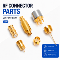 Connecteur coaxial RF plaqué or série SMP 50 ohms, prise femelle à montage sur circuit imprimé, DC-26,5 GHz pour équipement de test micro-ondes, série SSMP 40 GHz