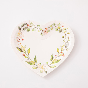 Padi Heart Shaped Paper <b>Plate</b> Gold Edge 8.5 In <b>Disposable</b> For Party Valentine's Day - Product Image 2