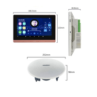 PW7825+8C635F Musique d'ambiance stéréo dans le mur Amplificateur de puissance avec écran tactile Kit audio Haut-parleur de plafond Cinéma maison intelligent