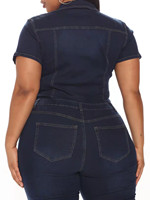 Combinaisons pour femmes tendance à la vente chaude, tailles juniors et grandes tailles, coupe ajustée, manches courtes, combinaison en jean pour femmes