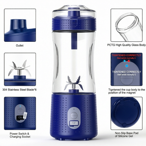 Mixeur-presseur électrique portable 380 ml pour jus froid, design usine, best-seller, pour la maison - Product Image 5