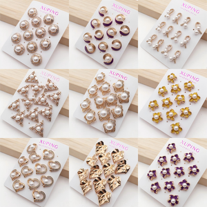 Joyería <span class=keywords><strong>XUPING</strong></span> al por Mayor, Juego de Aretes Pequeños con Perlas y Circonitas para Mujer, Aretes de Moda - Product Image 3