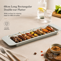 Assiette de service moderne en mélamine, forme irrégulière, gris mat, sans BPA, écologique, passe au lave-vaisselle, pour la restauration et le barbecue