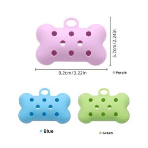 Separador de bolsas para excrementos de perro de silicona ecológico, dispensador de basura portátil para exteriores, accesorio para la gestión de desechos caninos con dije - Product Image 3