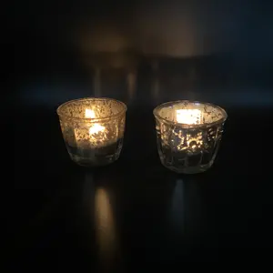 Embossed Glass Candlestick/Glass Votive/Glass Candle Holder For Decoration