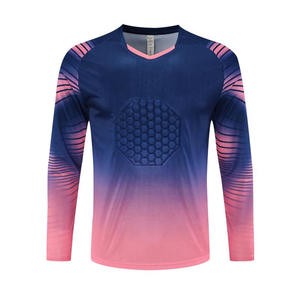 เสื้อผู้รักษาประตูแบบมืออาชีพฤดูใบไม้ร่วงฤดูหนาวชุดเล่นฟุตบอลแขนยาวฟองน้ำดูดซับแรงกระแทกนีออนสีแดงสีเขียว - Product Image 4