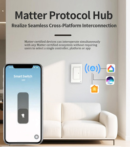Smart Wall <b>Switch</b> 1-Way Touch Control Wi-Fi App <b>Remote</b> 10A 230V Plastic Minimalist Design for Home Office Hotel - Product Image 5