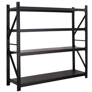 Estantería Metálica Resistente Personalizada, 300 Kg por Nivel, Negra, de 4 Niveles, para Almacenamiento en Garaje o Almacén - Product Image 1