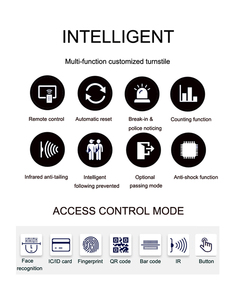 Tourniquet personnalisable Mingxu, portillon automatique à battants avec carte intelligente et empreinte digitale pour le contrôle d'accès dans les usines et les terrains - Product Image 2
