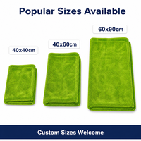 Toalla de microfibra OEM de bucle retorcido para lavado de coches, de secado rápido, sin arañazos, sin pelusas, 40x40cm, 40x60cm, 60x90cm, GSM y color personalizables