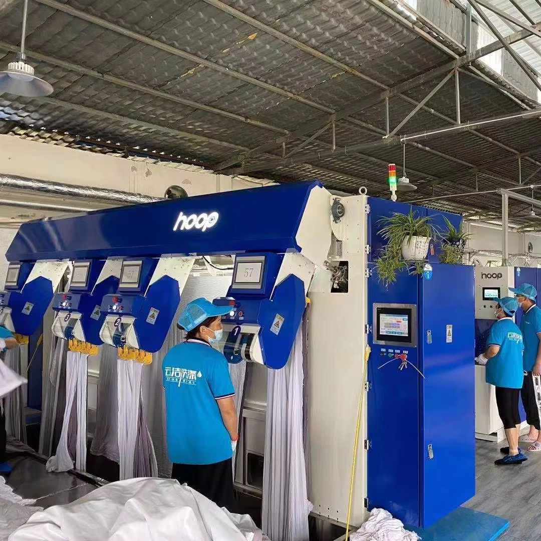 HOOP Spreader Spreading Machine Commercial Laundry Machines PLC Control High Speed Finish Line Capacity 1400kg