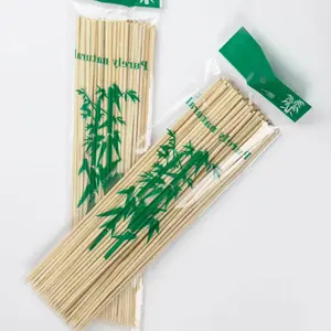 Tongkat bambu untuk barbekyu, dayung bambu besar, stik kayu bbq, panjang 40 cm, tongkat barbekyu bambu anjing panas