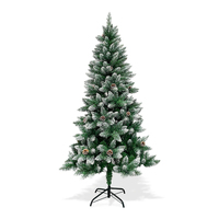 Sapin de Noël artificiel en plastique recyclable écologique avec lumières LED pré-éclairées, sûr pour la famille, pour une utilisation domestique pendant les fêtes