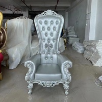 Location de Mobilier pour Événements Pas Cher, Chaise Trône Antique Roi et Reine Luxe Royale à Dossier Haut pour Mariage, pour le Marié et la Mariée