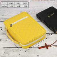 Étui de transport portable pour Bible en coton personnalisable, sac d'église avec fermeture à glissière, couverture de livre pour étudiants, sac de rangement