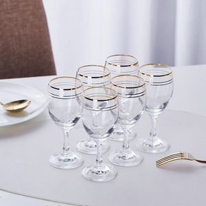 Copa transparente de vino con borde dorado para Hotel, oferta de marca privada, suministro de fábrica, 201-300ml - Product Image 4