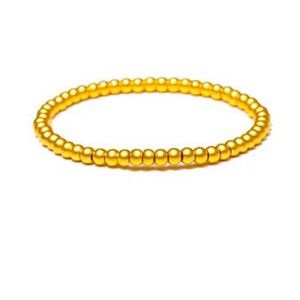 Xinfly Ancient Method AU999 Pure 24K Real Gold Lotus Pendant Bead <b>Bracelet</b> Women 3D <b>Solid</b> Hard Gold Bead Chain Jewelry - Product Image 2