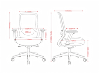 Chaise de bureau exécutive ergonomique moderne en maille avec hauteur réglable et base pivotante pour le bureau à domicile