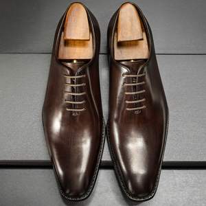 Mocasines de Cuero de Caballo de Alta Gama, Estilo Retro, Casuales, Planos, Cómodos para Caminar, para Hombre - Product Image 2