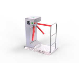 Tourniquet bidirectionnel en acier inoxydable IP55 anti-écrêtlement avec lecteur QR Code et RFID, portique de sécurité à trois poteaux pour contrôle d'accès - Product Image 1