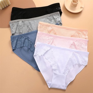 Nouveauté, vente en gros, culottes pour femmes en coton à 95%, <span class=keywords><strong>sous</strong></span>-vêtements <span class=keywords><strong>sexy</strong></span> avec dentelle, noir, bikinis pour jeunes filles, culottes brésiliennes - Product Image 2