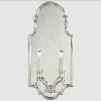 XZ American Retro Decor Dormitorio Iluminación Latón Espejo decorativo Sconce Hecho a mano Interior Mesita de noche Diseño LED Lámpara de pared Luz