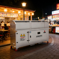 Chariot de barbecue portable commercial sans fumée le plus populaire avec moteur |   Efficacité de filtration de 98% |   Filtration ESP à 3 cellules |   ISO9001/CE