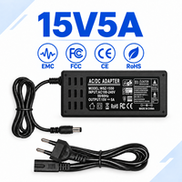 Services ODM/OEM : Adaptateur de bureau certifié 15V 5A 75W avec embouts DC multiples 5.5x2.1mm pour l'audio, performances fiables