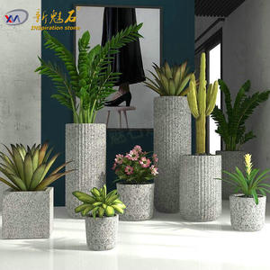 Nuevos Materiales de Construcción de Piedra, Macetas de Cemento Pintadas de Piedra, Color Gris Claro, Macetas de Hormigón de Alto Rendimiento para Interiores y Exteriores - Product Image 3