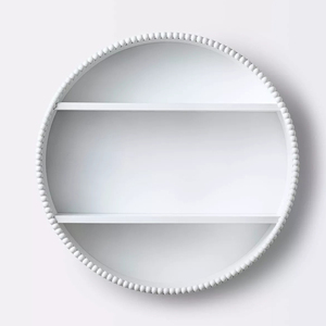 Estantes flotantes de madera blanca Estantes de cubo de pared redondos de madera Estantes de madera para el hogar - Product Image 5