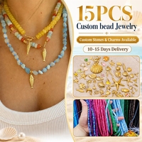 Collar de Piedras Preciosas con Cuentas Personalizado, Producción Rápida con MOQ Bajo, Cuentas de Piedra Natural con Dije para Joyería de Marca Privada