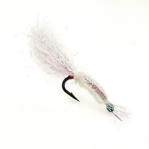 HAYA 5pcs Fly Fishing Lure Streamer Assortment Shrimp Fly 3D Eyes Hand-Tied Flies for Trout Bass