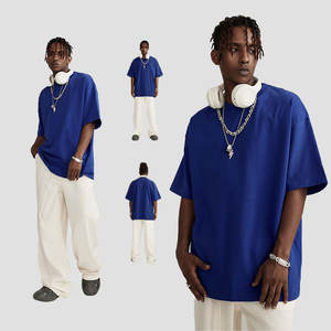 Camiseta de calle de Algodón 100% con hombros caídos de gran tamaño con estampado personalizado de alta calidad para hombre, tela de punto en blanco de peso pesado - Product Image 3