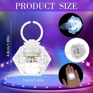 Anillo <span class=keywords><strong>de</strong></span> diamante <span class=keywords><strong>de</strong></span> plástico intermitente que brilla <span class=keywords><strong>en</strong></span> la oscuridad, anillos con luz LED, favores <span class=keywords><strong>de</strong></span> <span class=keywords><strong>despedida</strong></span> <span class=keywords><strong>de</strong></span> <span class=keywords><strong>soltera</strong></span> para cumpleaños, bodas, decoración <span class=keywords><strong>de</strong></span> Ducha - Product Image 2