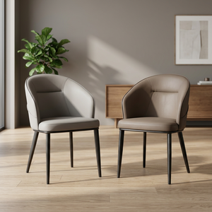 Silla Moderna de Salón en Cuero PU, Respaldo Sólido, Patas de Metal, Relleno de Espuma Suave, Muebles para el Hogar - Product Image 3
